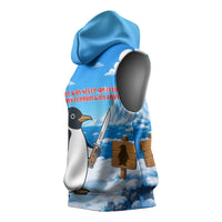 Flight Was Never An Option Funny Penguin With Knife Sleeveless Hoodie Animal Meme Humor Comic Graphic