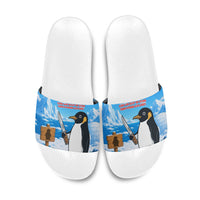 Flight Was Never An Option Funny Penguin With Knife Slide Sandals Animal Meme Humor Comic Graphic