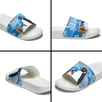 Flight Was Never An Option Funny Penguin With Knife Slide Sandals Animal Meme Humor Comic Graphic