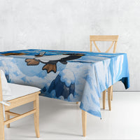 Flight Was Never An Option Funny Penguin With Knife Tablecloth Animal Meme Humor Comic Graphic