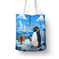 Flight Was Never An Option Funny Penguin With Knife Tote Bag Animal Meme Humor Comic Graphic