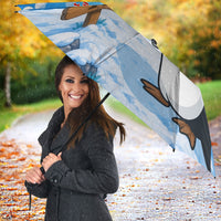 Flight Was Never An Option Funny Penguin With Knife Umbrella Animal Meme Humor Comic Graphic