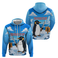 Flight Was Never An Option Funny Penguin With Knife Zip Hoodie Animal Meme Humor Comic Graphic