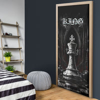 King Chess Piece Door Cover Dark Gothic Fantasy Board Game Art
