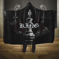 King Chess Piece Hooded Blanket Dark Gothic Fantasy Board Game Art