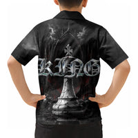King Chess Piece Kid Hawaiian Shirt Dark Gothic Fantasy Board Game Art