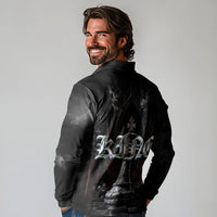 King Chess Piece Long Sleeve Polo Shirt Dark Gothic Fantasy Board Game Art