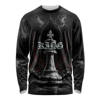 King Chess Piece Long Sleeve Shirt Dark Gothic Fantasy Board Game Art