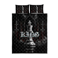 King Chess Piece Quilt Bed Set Dark Gothic Fantasy Board Game Art