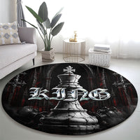 King Chess Piece Round Carpet Dark Gothic Fantasy Board Game Art