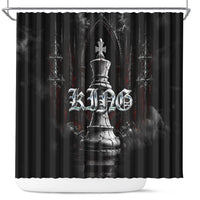 King Chess Piece Shower Curtain Dark Gothic Fantasy Board Game Art