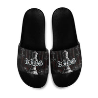 King Chess Piece Slide Sandals Dark Gothic Fantasy Board Game Art