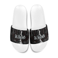 King Chess Piece Slide Sandals Dark Gothic Fantasy Board Game Art