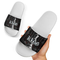 King Chess Piece Slide Sandals Dark Gothic Fantasy Board Game Art