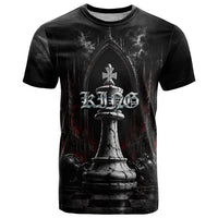 King Chess Piece T Shirt Dark Gothic Fantasy Board Game Art