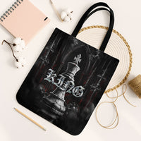 King Chess Piece Tote Bag Dark Gothic Fantasy Board Game Art