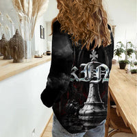 King Chess Piece Women Casual Shirt Dark Gothic Fantasy Board Game Art