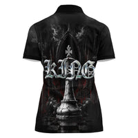 King Chess Piece Women Polo Shirt Dark Gothic Fantasy Board Game Art