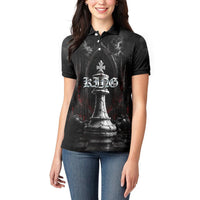 King Chess Piece Women Polo Shirt Dark Gothic Fantasy Board Game Art