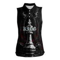 King Chess Piece Women Sleeveless Polo Shirt Dark Gothic Fantasy Board Game Art