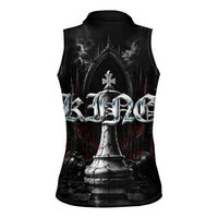 King Chess Piece Women Sleeveless Polo Shirt Dark Gothic Fantasy Board Game Art