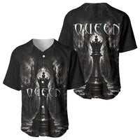 Chess Queen Baseball Jersey Strategic Board Game Gothic Dark Fantasy