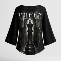 Chess Queen Kimono Sleeve Blouse Strategic Board Game Gothic Dark Fantasy