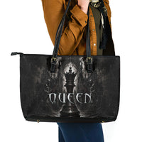 Chess Queen Leather Tote Bag Strategic Board Game Gothic Dark Fantasy