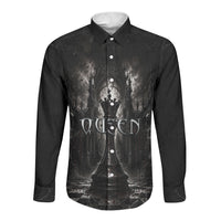 Chess Queen Long Sleeve Button Shirt Strategic Board Game Gothic Dark Fantasy