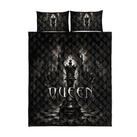 Chess Queen Quilt Bed Set Strategic Board Game Gothic Dark Fantasy