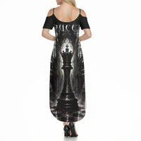 Chess Queen Summer Maxi Dress Strategic Board Game Gothic Dark Fantasy