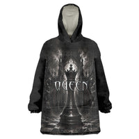Chess Queen Wearable Blanket Hoodie Strategic Board Game Gothic Dark Fantasy