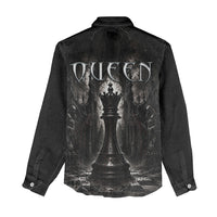 Chess Queen Women Casual Shirt Strategic Board Game Gothic Dark Fantasy
