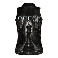 Chess Queen Women Sleeveless Polo Shirt Strategic Board Game Gothic Dark Fantasy