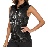 Chess Queen Women Sleeveless Polo Shirt Strategic Board Game Gothic Dark Fantasy