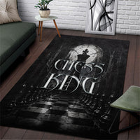 Chess King Area Rug Strategic Board Game Gothic Dark Fantasy