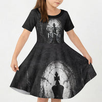 Chess King Kid Short Sleeve Dress Strategic Board Game Gothic Dark Fantasy