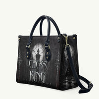 Chess King Leather Bag Strategic Board Game Gothic Dark Fantasy