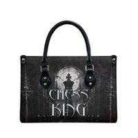 Chess King Leather Bag Strategic Board Game Gothic Dark Fantasy