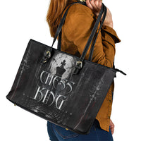 Chess King Leather Tote Bag Strategic Board Game Gothic Dark Fantasy