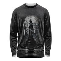 Chess King Long Sleeve Shirt Strategic Board Game Gothic Dark Fantasy