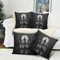 Chess King Pillow Cover Strategic Board Game Gothic Dark Fantasy