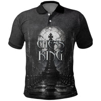 Chess King Polo Shirt Strategic Board Game Gothic Dark Fantasy