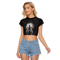 Chess King Raglan Cropped T Shirt Strategic Board Game Gothic Dark Fantasy