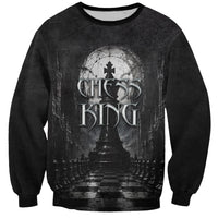Chess King Sweatshirt Strategic Board Game Gothic Dark Fantasy