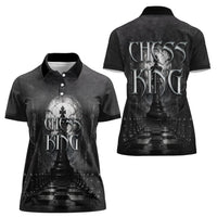 Chess King Women Polo Shirt Strategic Board Game Gothic Dark Fantasy