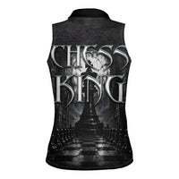 Chess King Women Sleeveless Polo Shirt Strategic Board Game Gothic Dark Fantasy