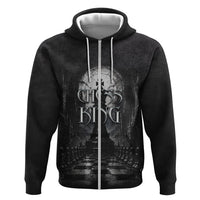 Chess King Zip Hoodie Strategic Board Game Gothic Dark Fantasy