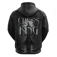 Chess King Zip Hoodie Strategic Board Game Gothic Dark Fantasy