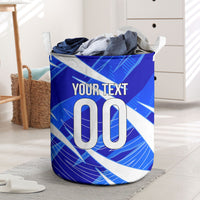 Personalized Uzbekistan Soccer Wolf Mascot Laundry Basket Uzbekistan Football Dynamic Cartoon Geometric